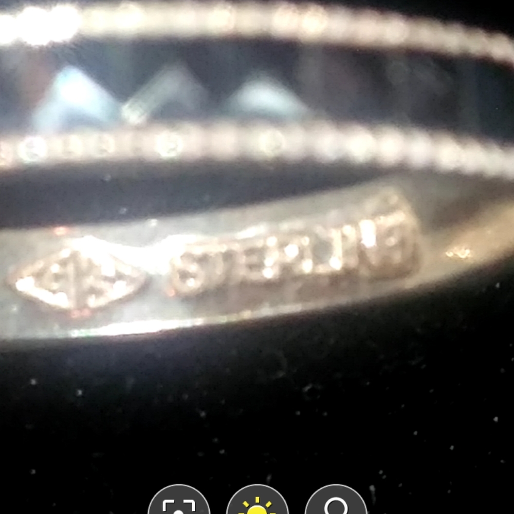 Sterling silver ring with black cz